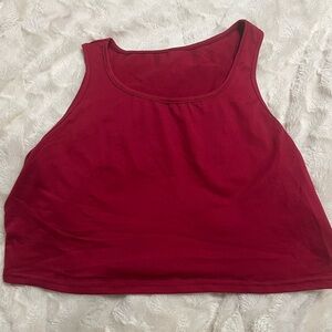 Red Sleeveless Crop Tank Top